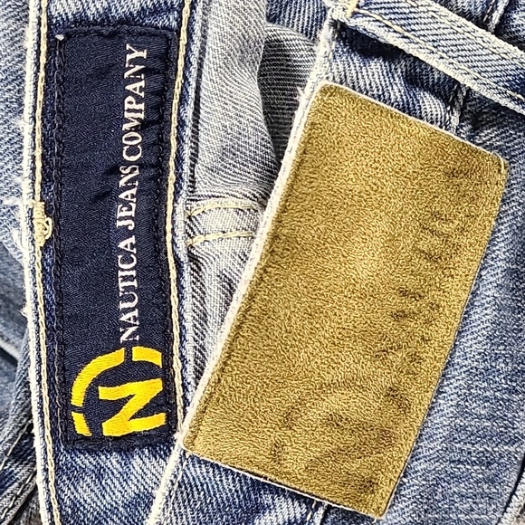NAUTICA VINTAGE 38x28 MENS STRIGHT FADED DISTRESED STONE WASH DENIM JEANS - Picture 1 of 8